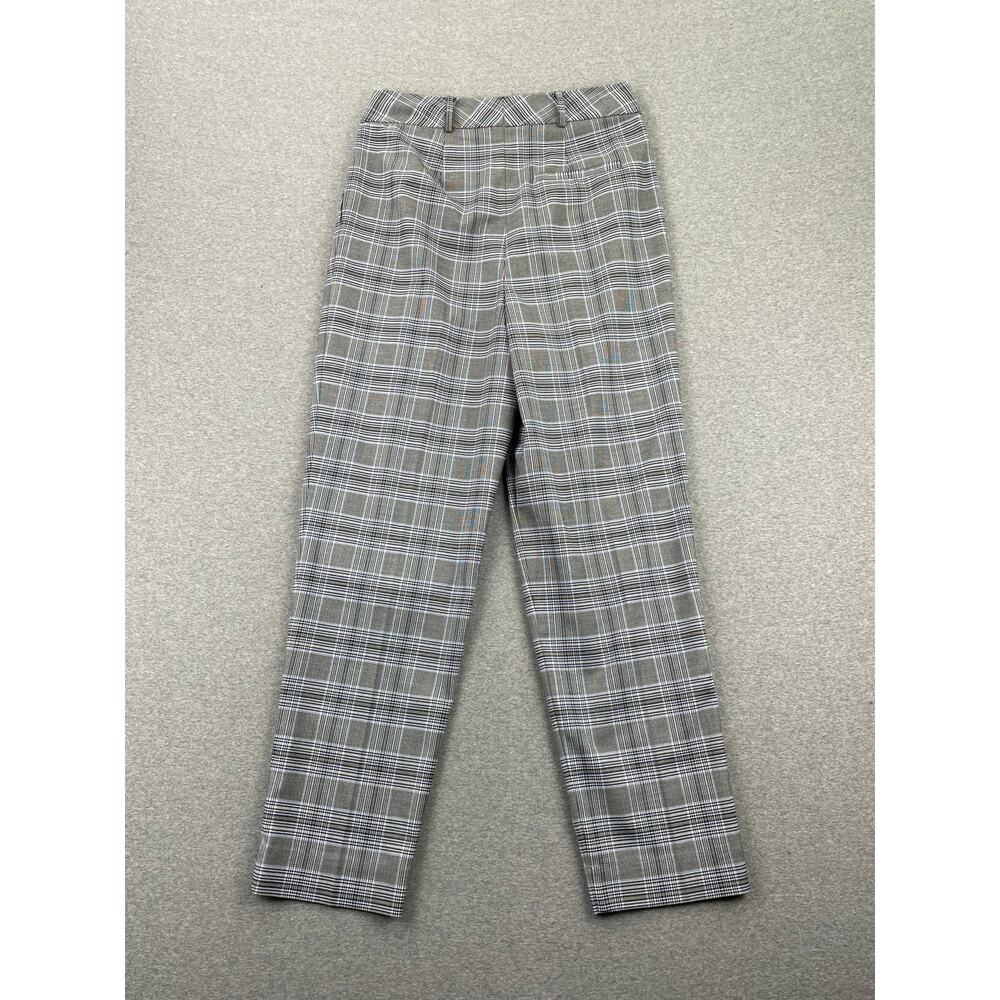 Nordstrom Womens High Waist Pleated Pants 10 Glen Plaid Black Blue Check Trouser - Picture 4 of 16
